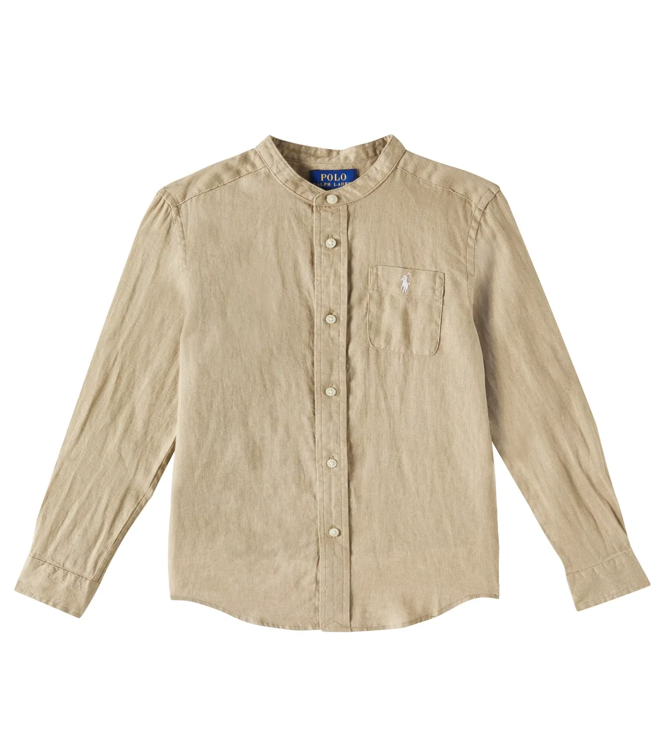 Льняная рубашка с длинным рукавом Postboy Polo Ralph Lauren Kids, бежевый