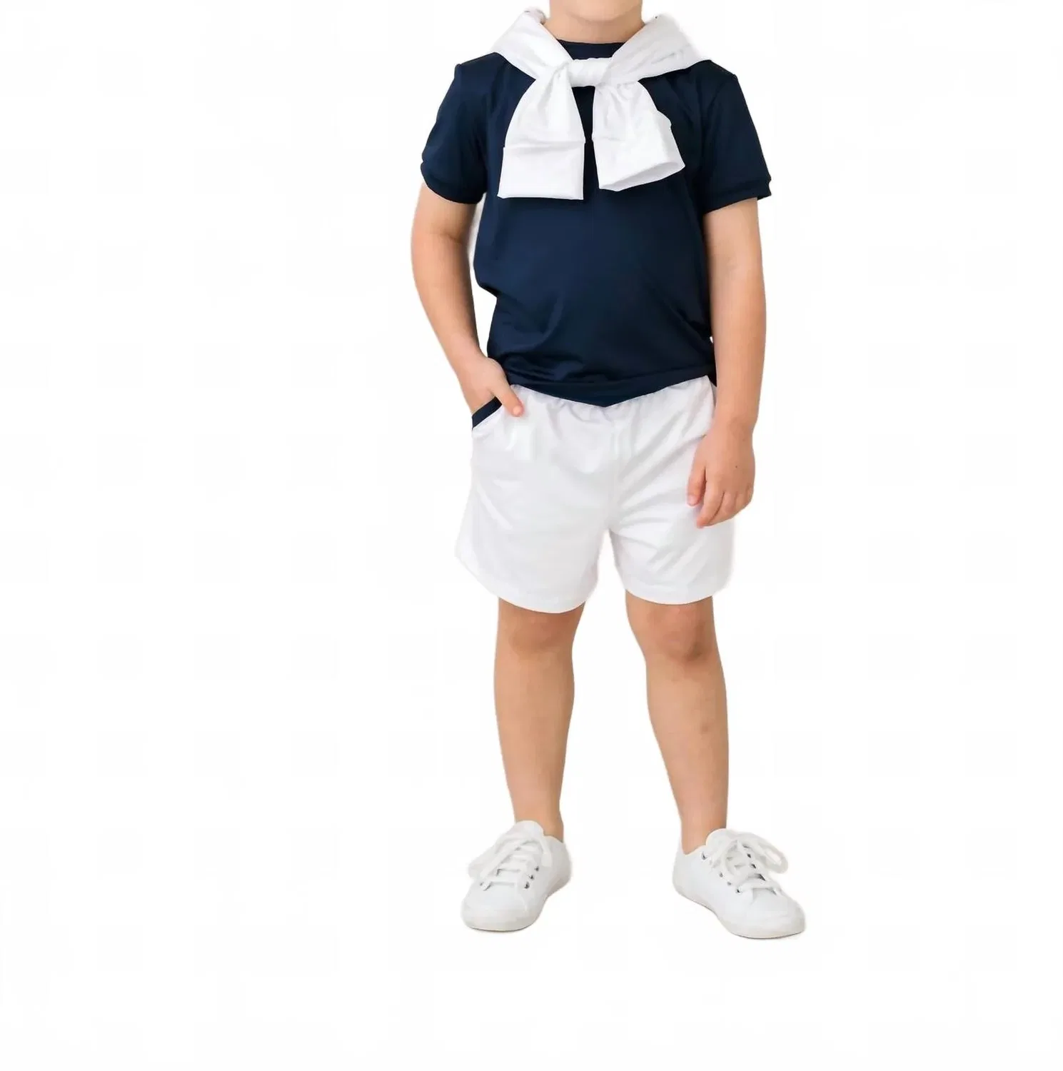 Детские шорты для мальчиков спортивные Nathan Athleisure Set Athletics, Pure Coconut — фото 3