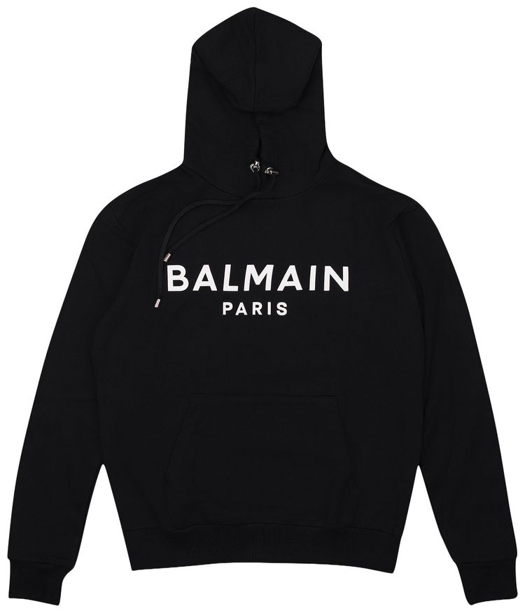 

Худи Balmain с логотипом, черно-белое
