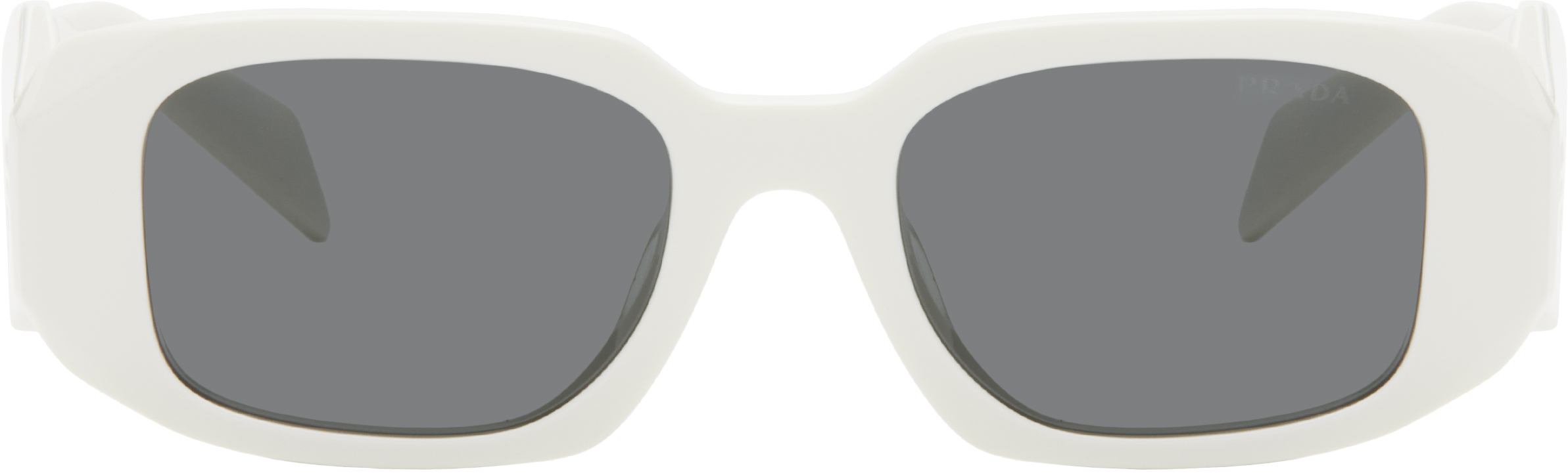 

Белые солнцезащитные очки Symbole Prada Eyewear, Slate gray lenses/Chalk white