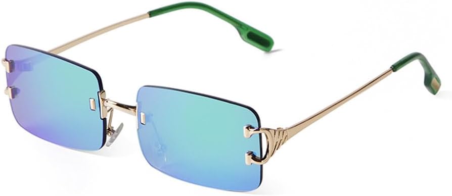 

Солнцезащитные очки без оправы, прямоугольной формы, модные, популярные для женщин и мужчин, небольшие солнцезащитные очки для путешествий, защита от УФ-излучения UV400 MTZJH, C10