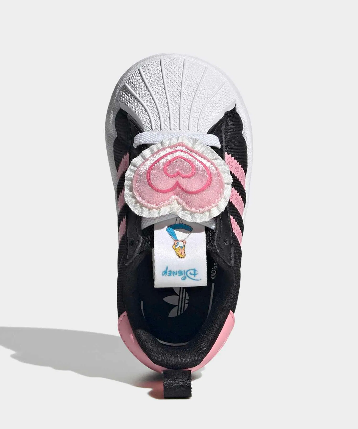 Детские кроссовки Adidas Disney Adifom Superstar 360 чёрные с розовым — фото 2