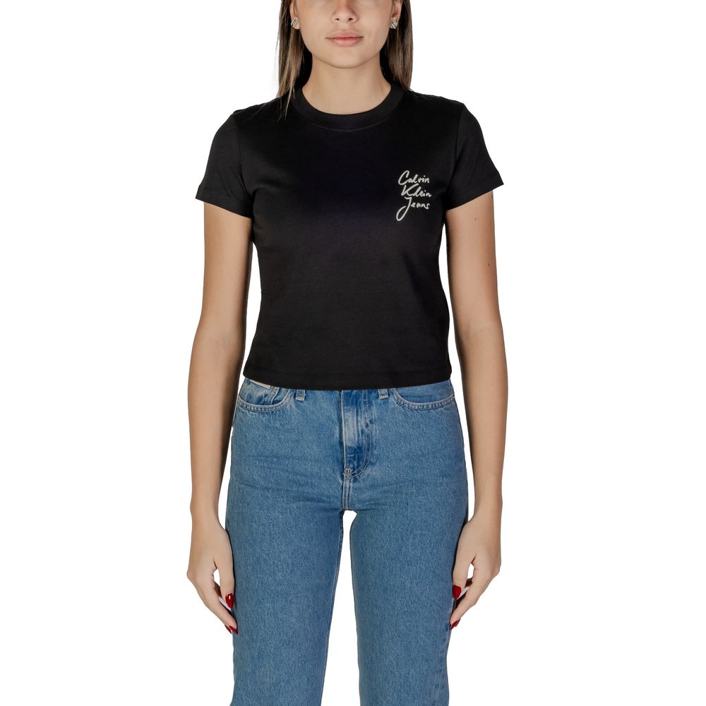

Черные хлопковые топ и футболка Calvin Klein Jeans