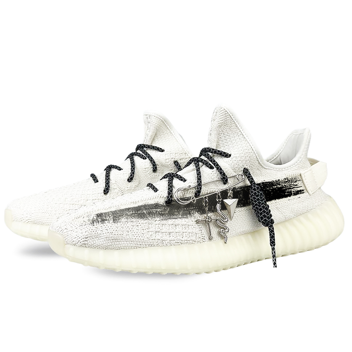 Yeezy Boost 350 V2 Белые Низкие Повседневные Кроссовки Unisex с Амортизацией, Противоскользящей и Износостойкой Подошвой Adidas Originals — фото 3