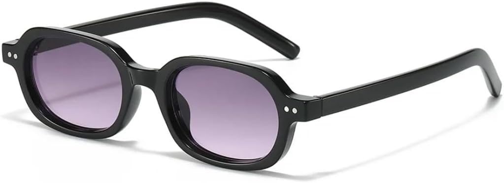 

Модные маленькие овальные мужские солнцезащитные очки в стиле ретро с заклепками, солнцезащитные очки UV400 для женщин, градиентный цвет «желейный чай» VFDHN, Black Gray