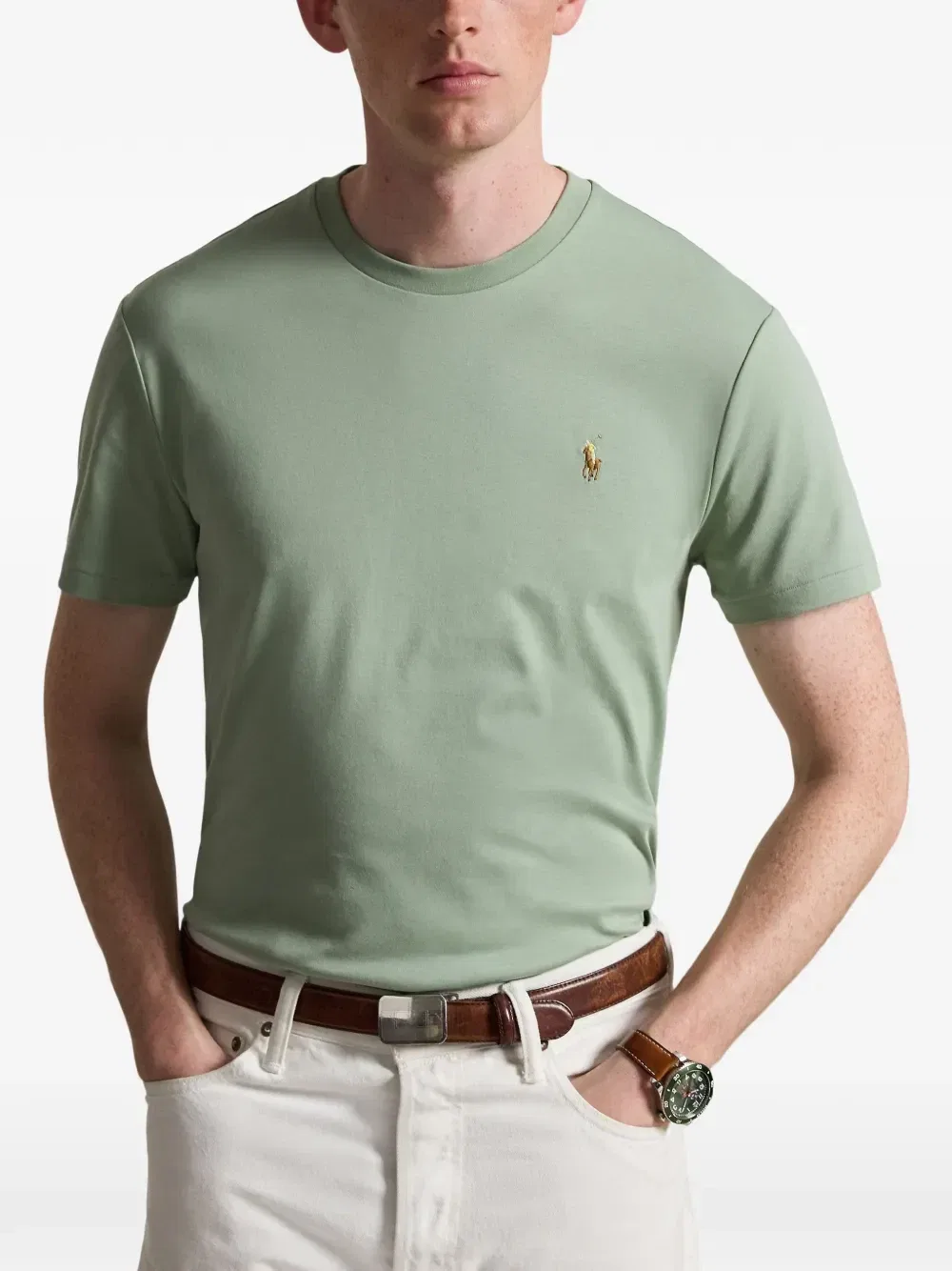 Футболка с вышивкой пони POLO RALPH LAUREN, зеленый — фото 2