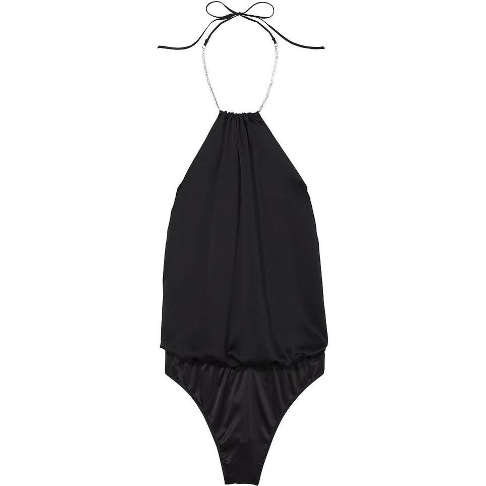 

Victoria's Secret Very Sexy Twinkle Strap Satin Teddy / BLACK комбинезон женский black