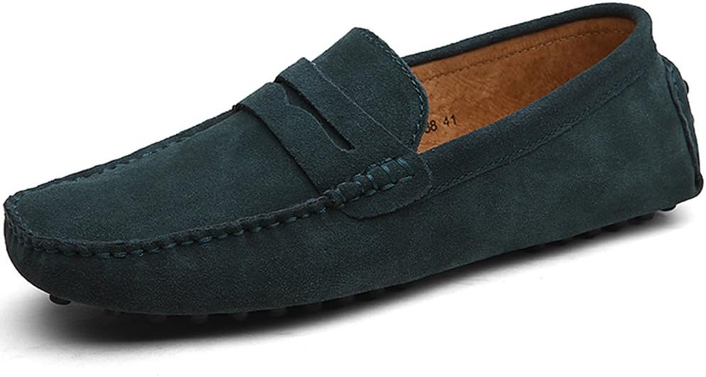 

Мужские замшевые кожаные лоферы ANUFER, удобные мокасины для вождения, зеленый