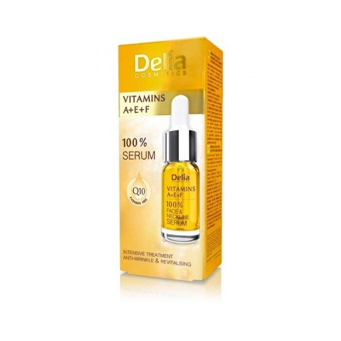 

Набор косметики 100% Serum Facial Vitaminas A+e+f Delia, 10 ml