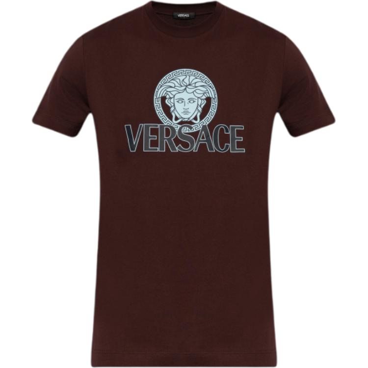 Футболка с принтом головы Медузы VERSACE, Burgundy — фото 2