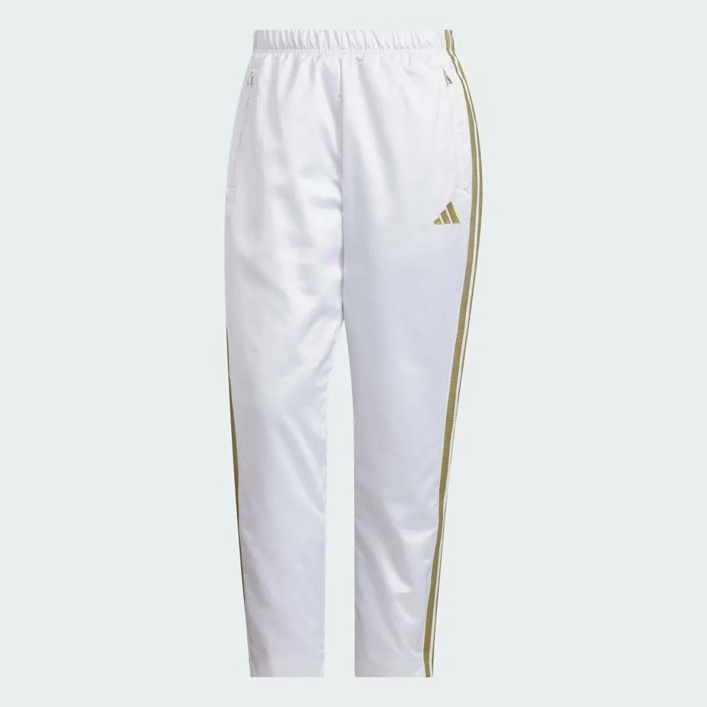 Брюки Adidas Stadium Gold Climawarm с открытым низом и плетеной отделкой, цвет White — фото 4