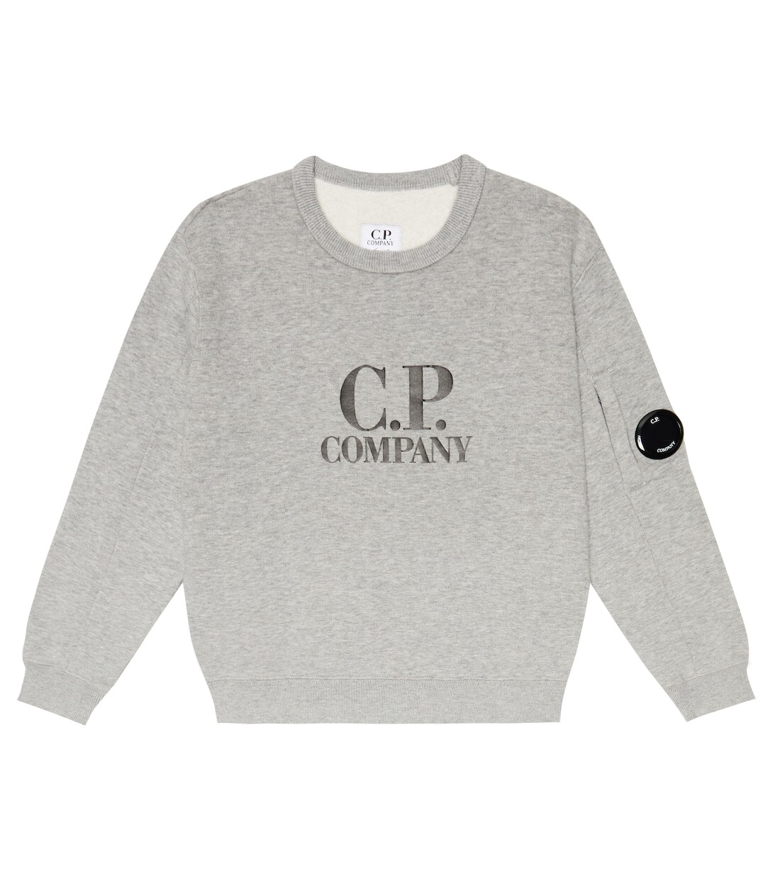 

Толстовка Lens из хлопкового флиса C.P. Company Kids, серый