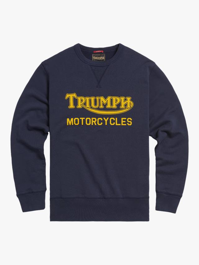 

Радиальный хлопковый свитшот Triumph Motorcycles, Indigo Blue