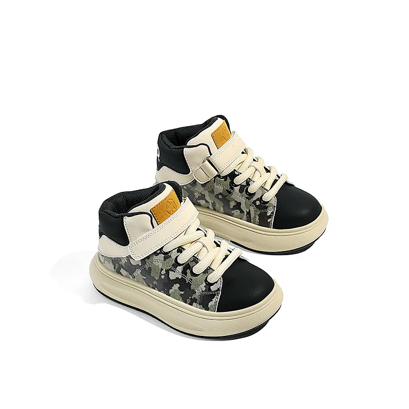 Jeep Высокие детские скейтерские кроссовки black beige kids' — фото 3