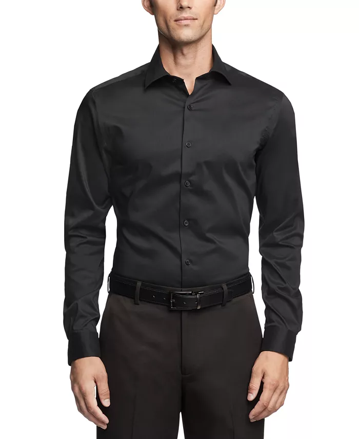 

Мужская рубашка с воротником Flex Collar Slim Fit Van Heusen, черный
