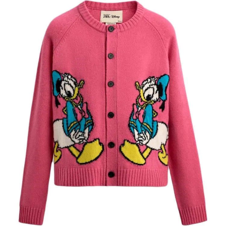 Мужской свитер с круглым вырезом и длинным рукавом ZARA, Pink