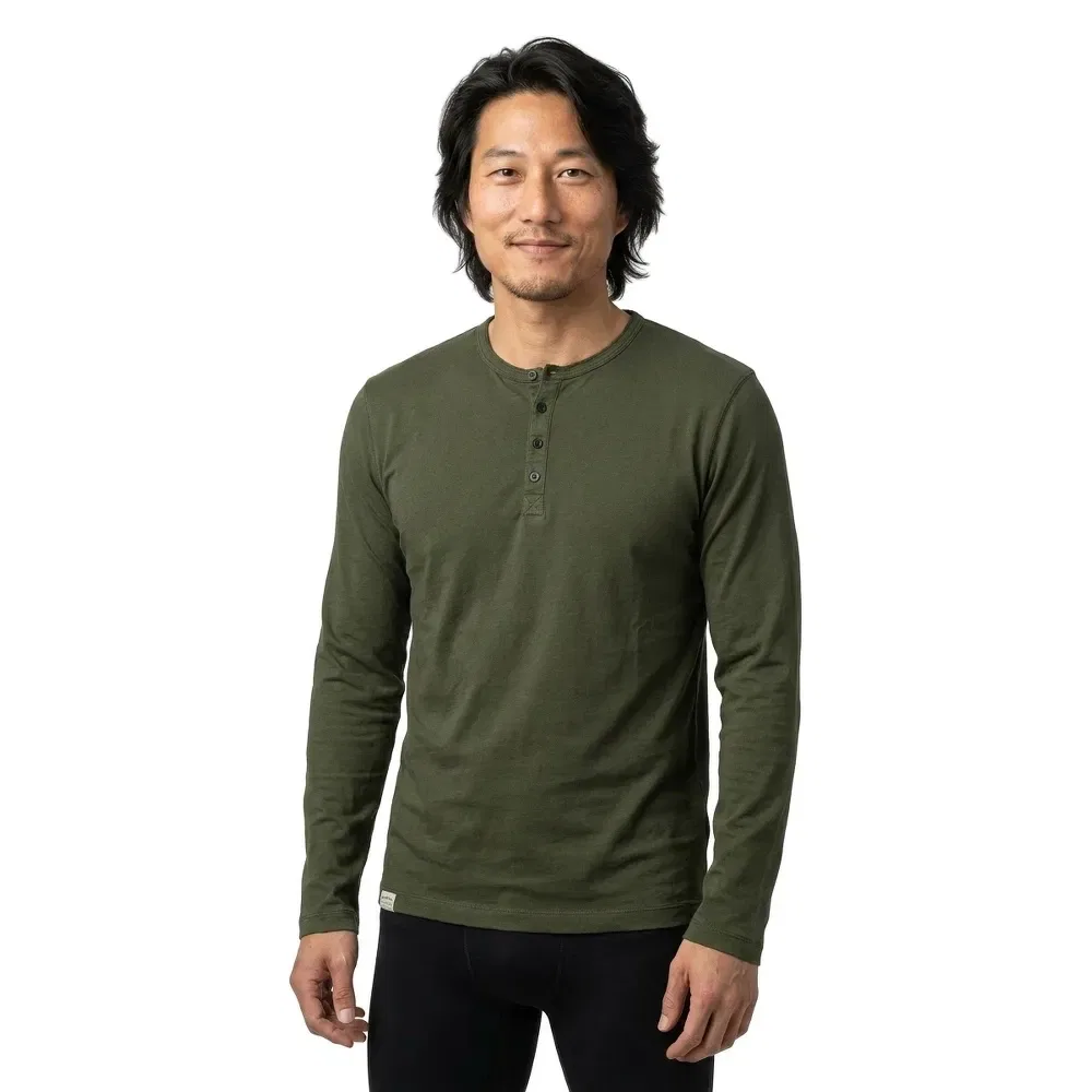 Футболка с длинным рукавом Slub Grandad Superdry, зеленый — фото 3
