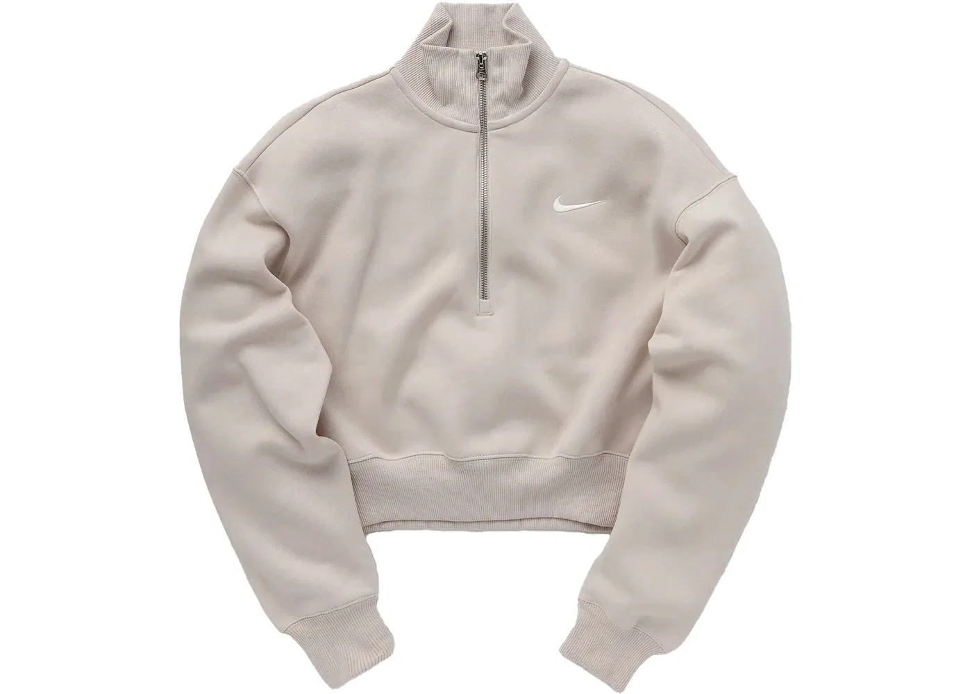 Женский свитшот на молнии с капюшоном из флиса Nike Phoenix Fleece, Light Orewood Brown/Sail