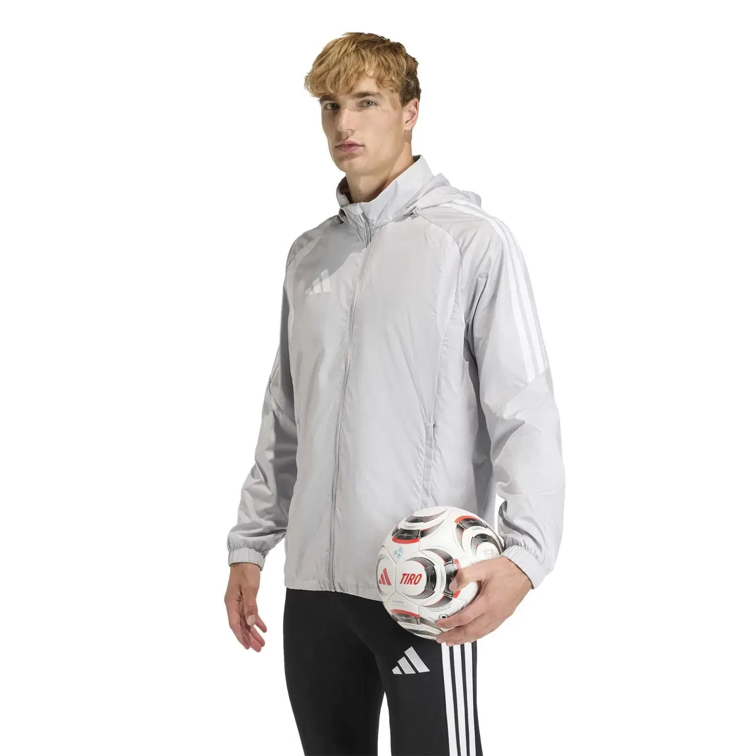 Мужская ветрозащитная куртка Tiro 26 League WB, Adidas, Grau Weiss — фото 2