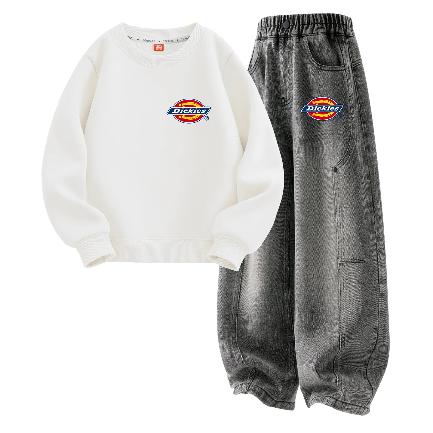 Детский комплект из футболки и леггинсов Dickies, Heather Gray/Black — фото 4