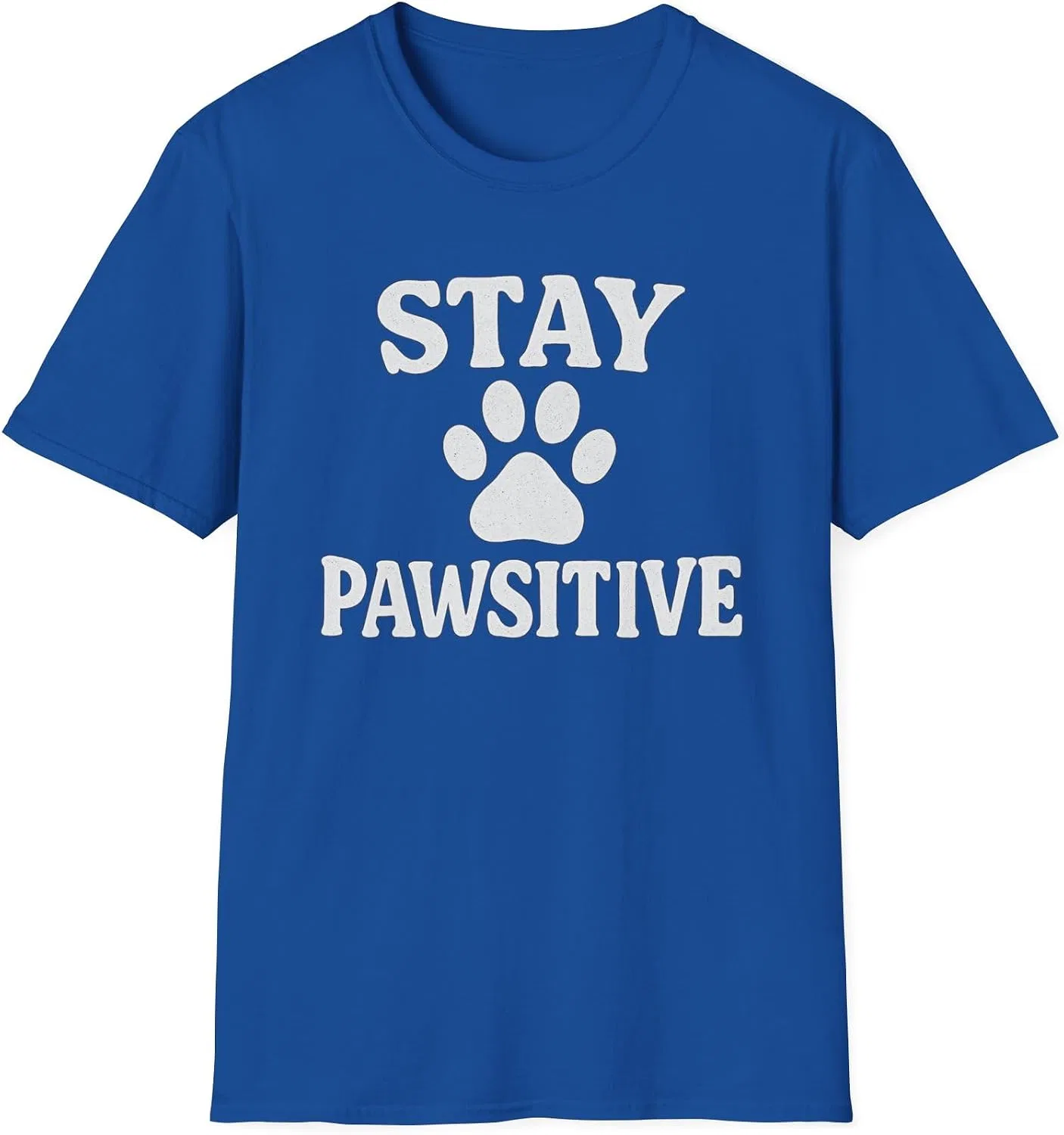 Футболка с надписью Stay Pawsitive Gildan 64000, Royal