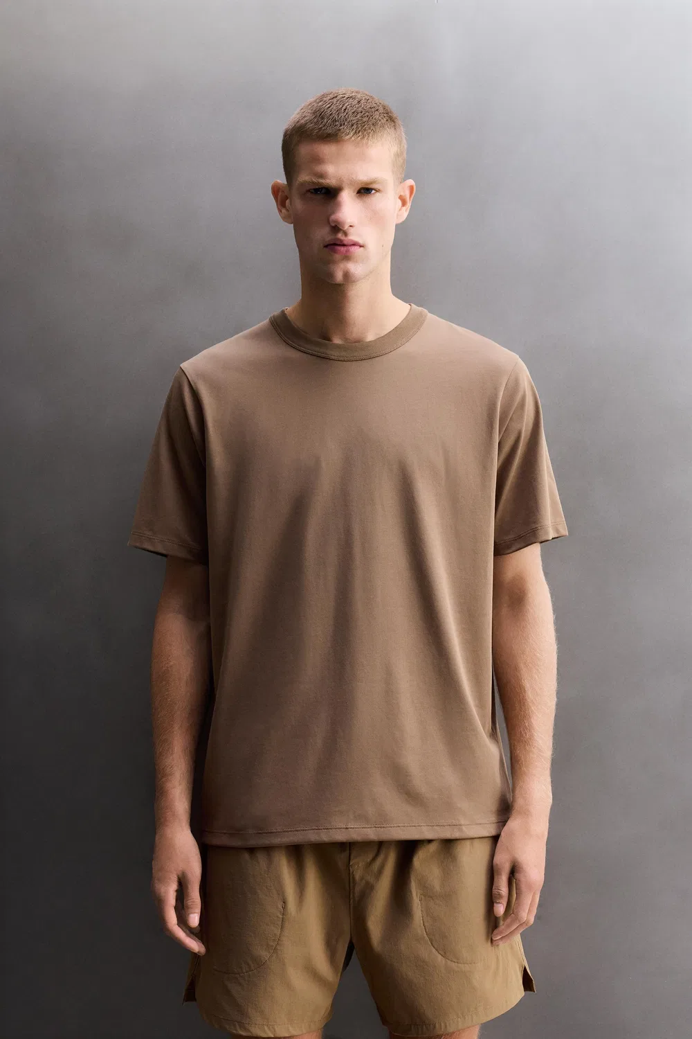 Удобная тренировочная футболка ZARA, Sand — фото 2