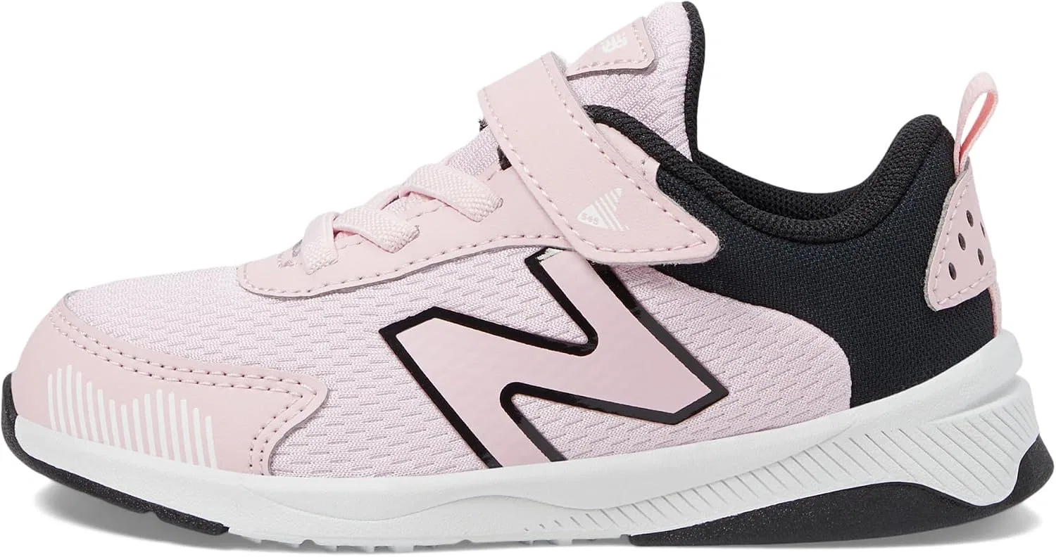 Детские кроссовки для девочек с шнурком-резинкой New Balance, Mid Century Pink/Black — фото 4