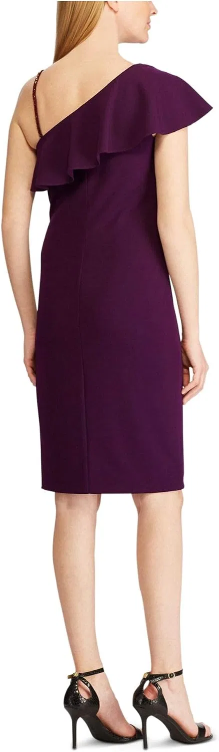 Женское вечернее платье с рюшами и бисером Ralph Lauren, Purple — фото 2
