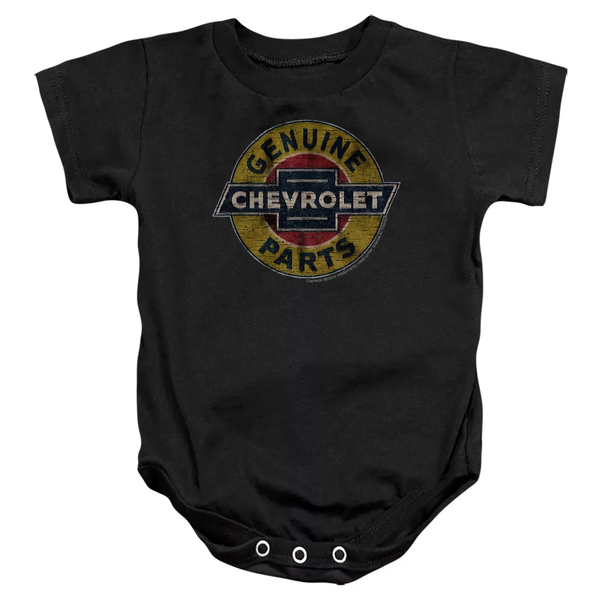 Детское боди с коротким рукавом Chevrolet Genuine Chevy Parts Distressed Sign General Motors, Black