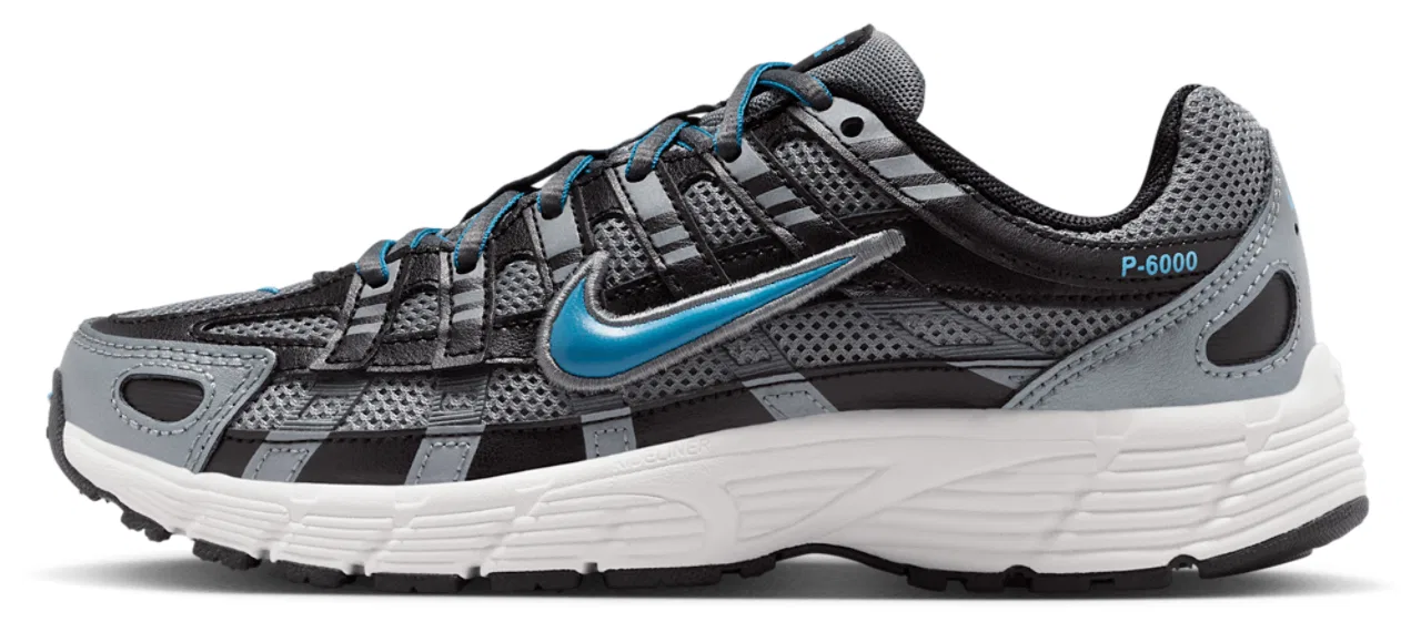 Кроссовки для мальчиков P-6000 Nike, цвет Smoke Grey/Dutch Blue/Black — фото 2