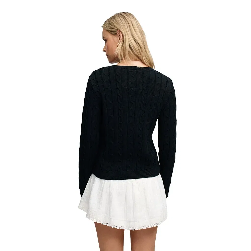 Женский свитер с косами Essentials Cable Knit Jumper Superdry, Black — фото 2