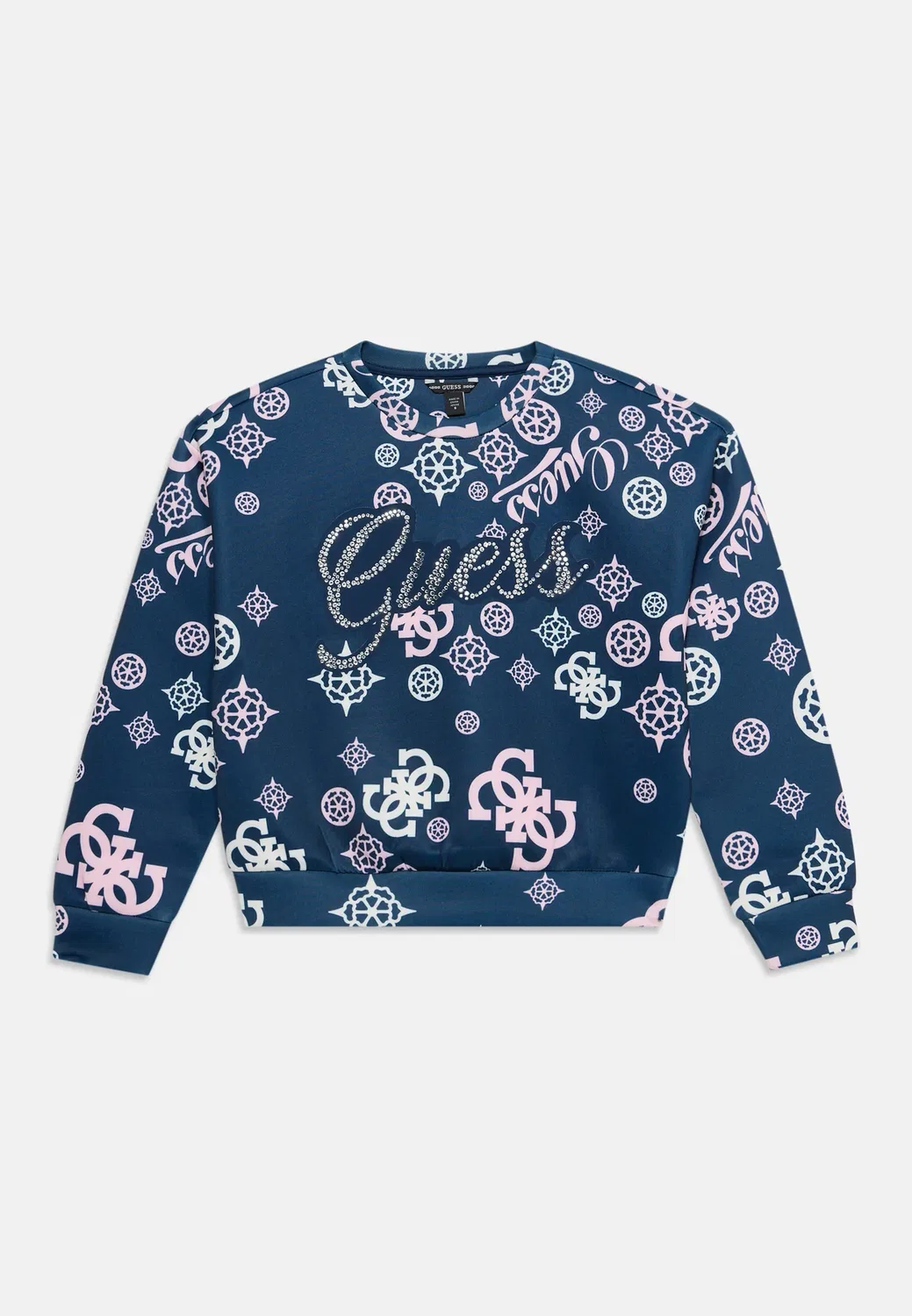 Свободная толстовка средней длины для активного отдыха Guess, Peony Blue Version — фото 3