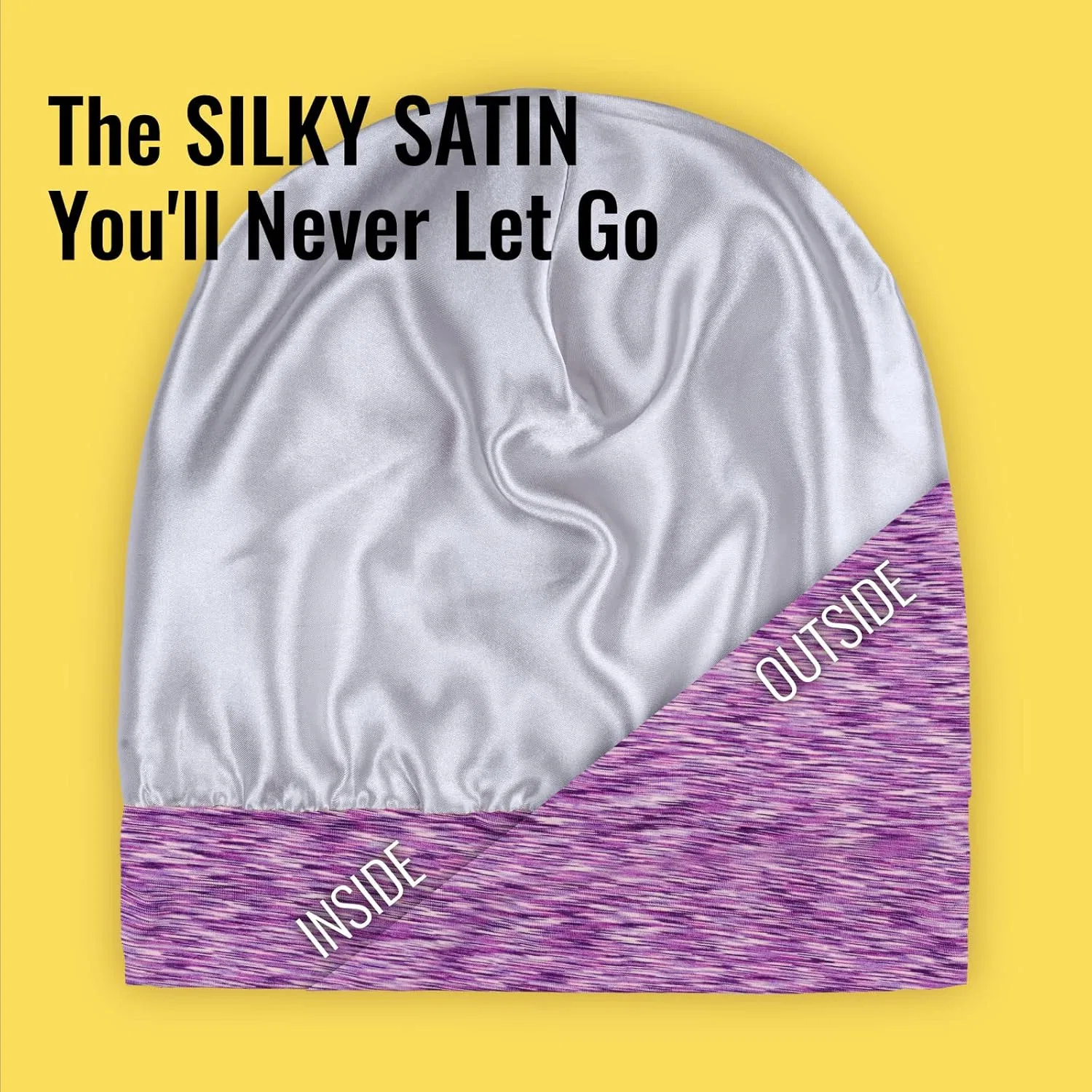 Шапочка для душа Satin Lined Nightcap Bonnet, PARISBELLA, Assorted colours: purple2 — фото 2
