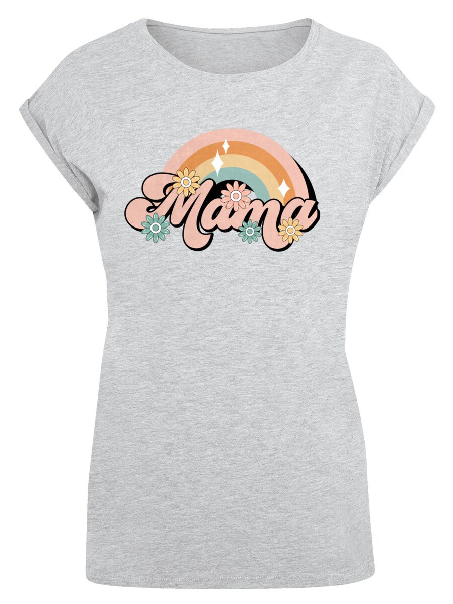 

Рубашка F4NT4STIC Mothers Day Celebration Rainbow Mama Design Mom Appreciation, серый