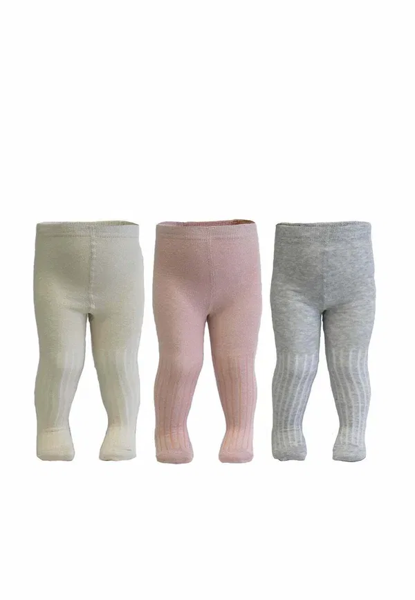 Комплект из 3 пар колготок Monate Tinyone, Light Grey Melange, светло-серый/персиковый