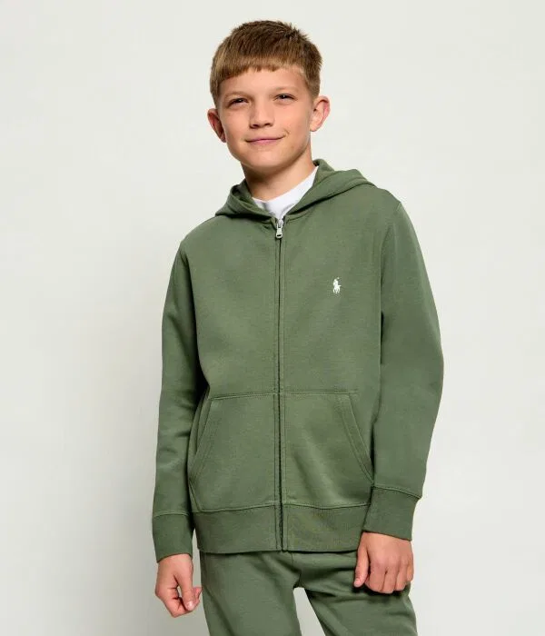 Детское худи с капюшоном Polo Ralph Lauren, зеленый