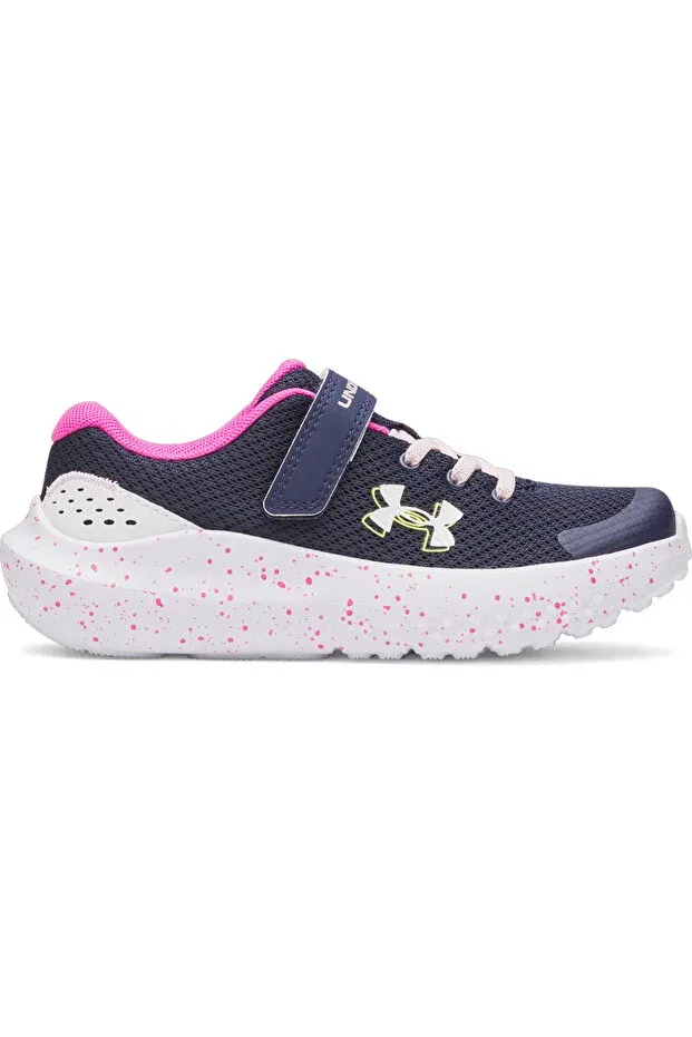Детские кроссовки для девочек с принтом Gps surge 4 ac Under Armour, Midnight Navy / Rebel Pink / White