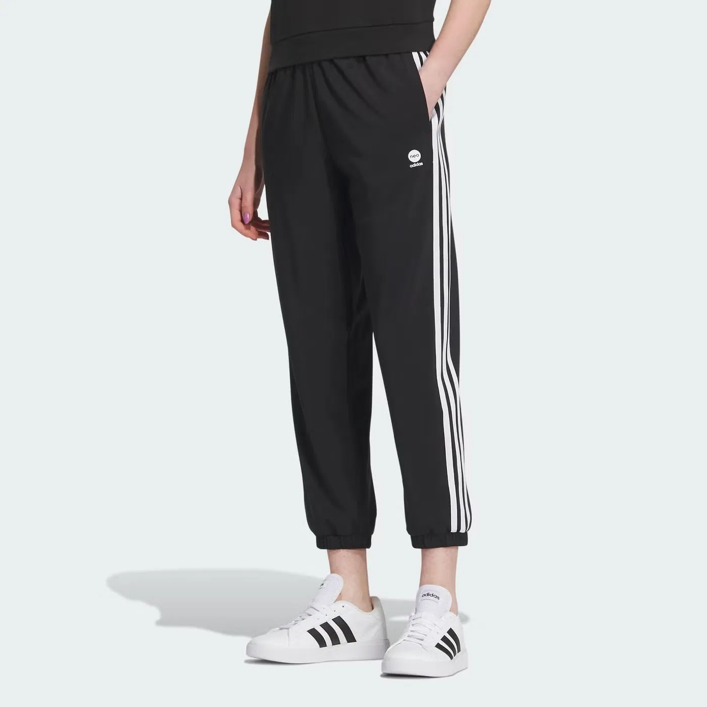 Штаны спортивные повседневные Adidas, черный — фото 2