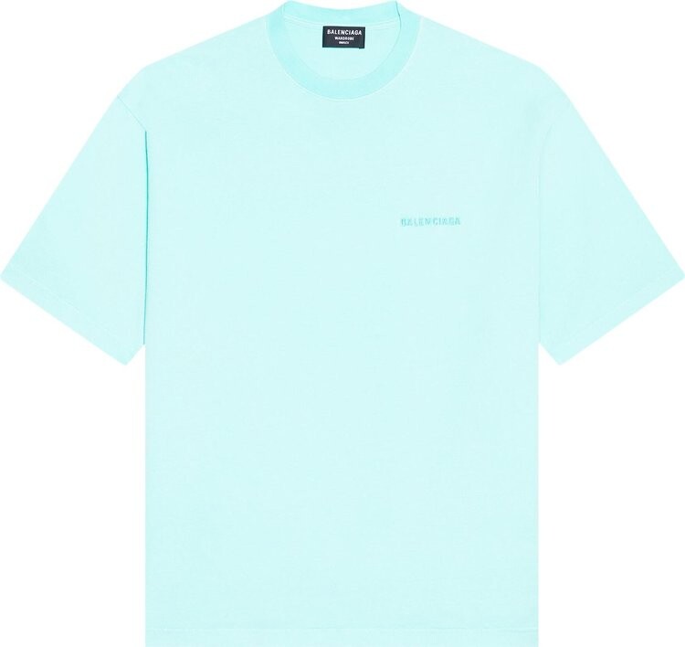 

Футболка Balenciaga Medium Fit T-Shirt 'Mint', зеленый