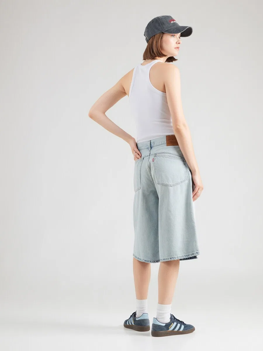 Шорты LEVI'S Baggy Jeans 'SUPER BAGGY' пастельно-голубого цвета — фото 4