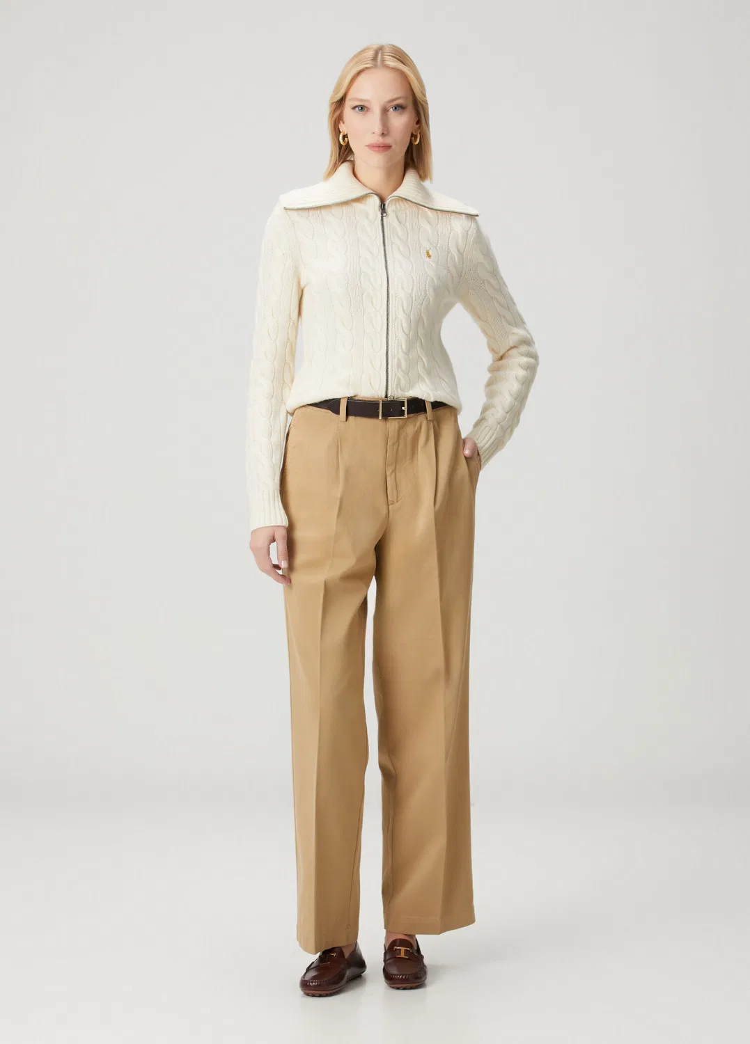 Брюки плиссе Polo Ralph Lauren, bej