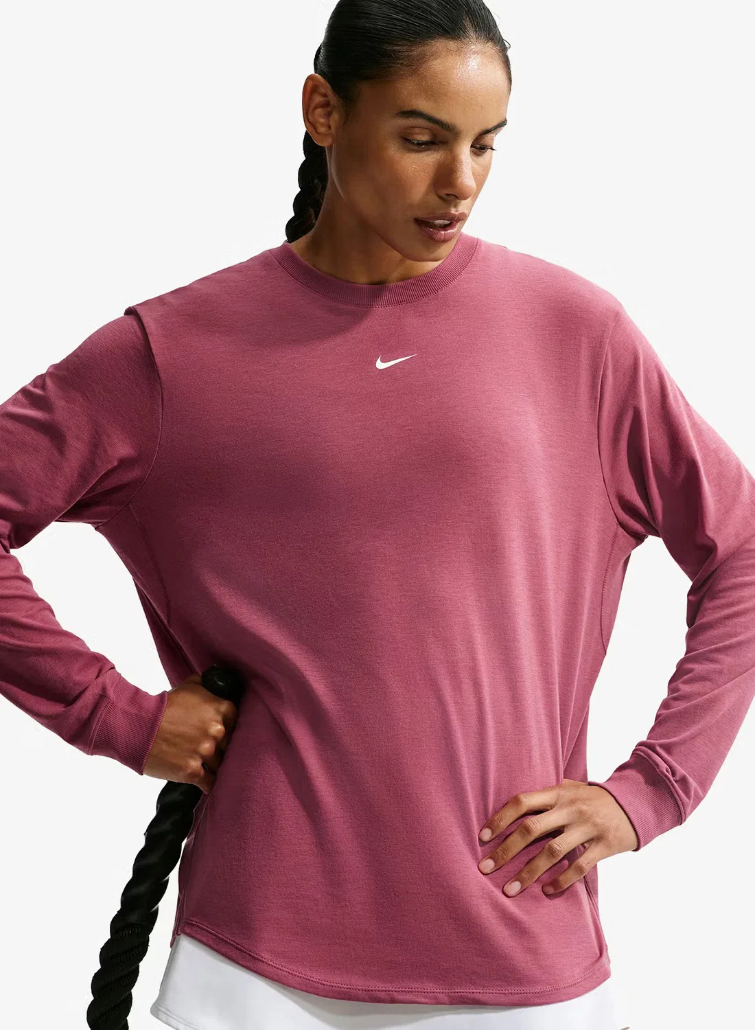 Футболка с легкой текстурой Dri-Fit One Relaxed Nike, розовый