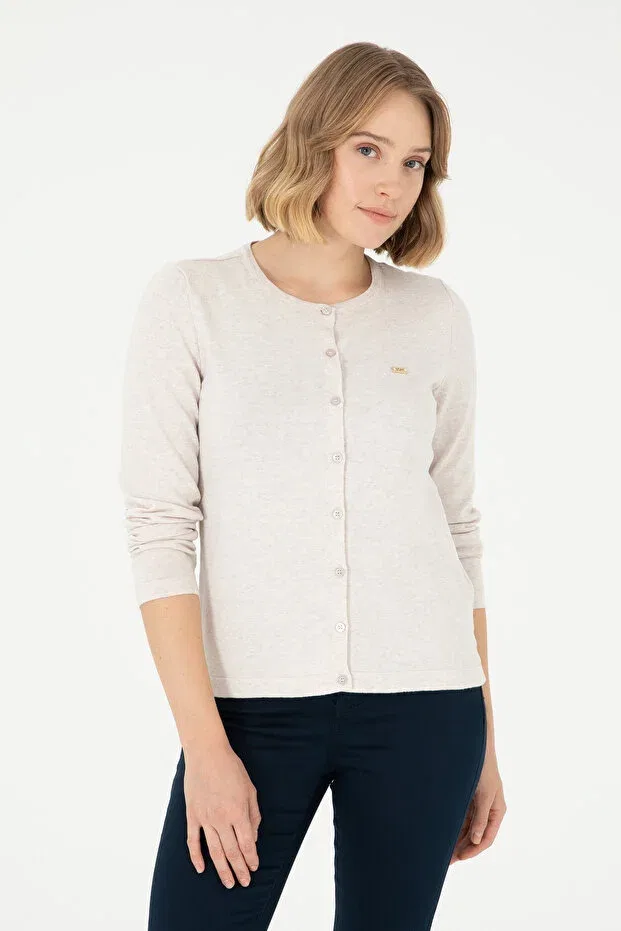 Женский кардиган базовый U.S. Polo Assn., Stone Melange