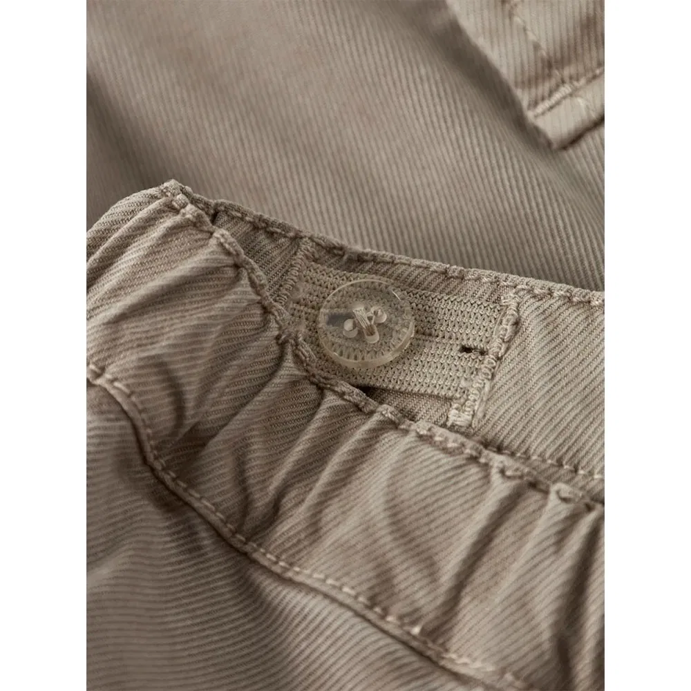 Детские брюки карго для девочек с регулируемой талией Ben Baggy Name it, Beige — фото 4