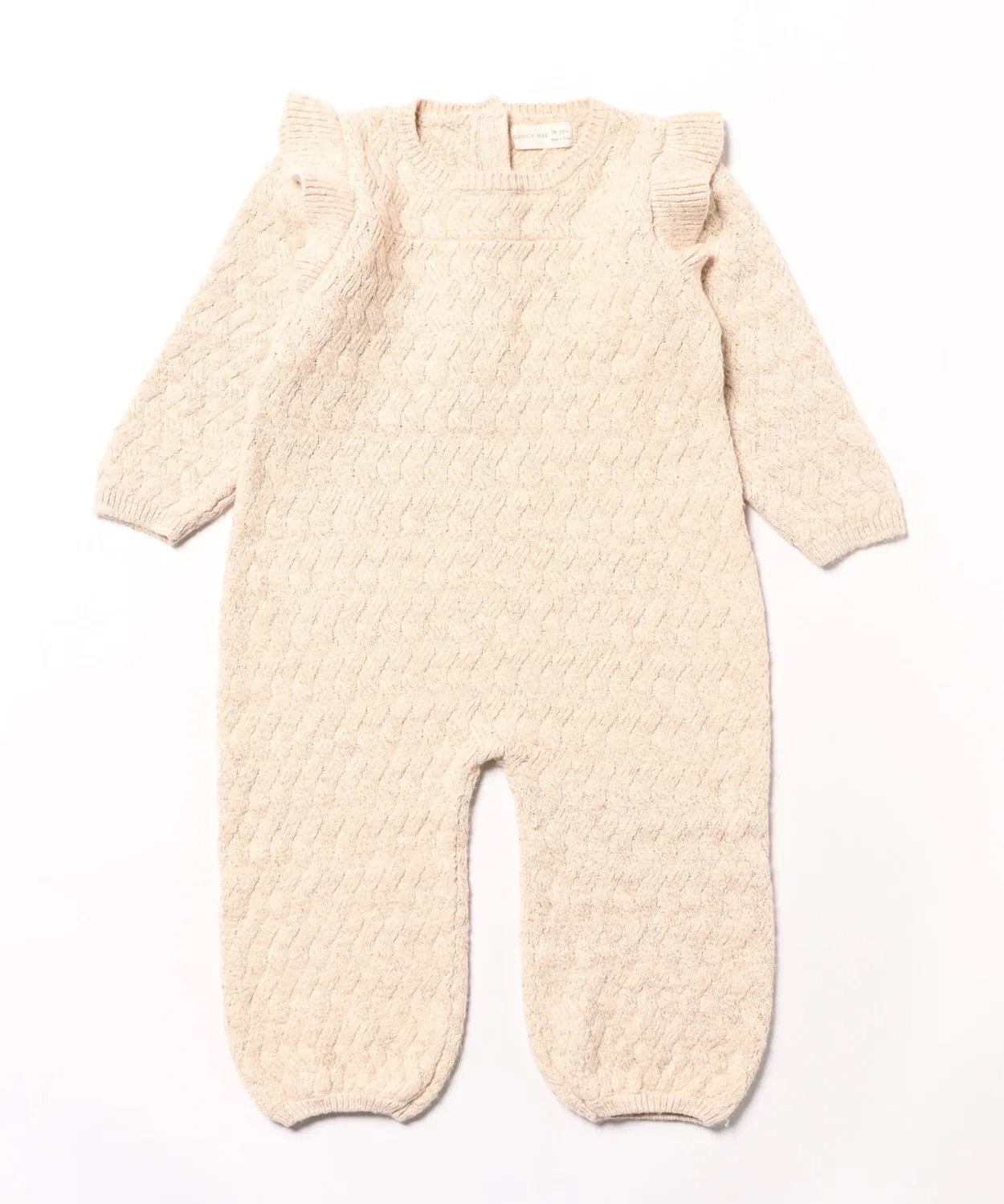 Детский боди-комбинезон с длинным рукавомMira Knit Romper Quincy Mae, Ivory