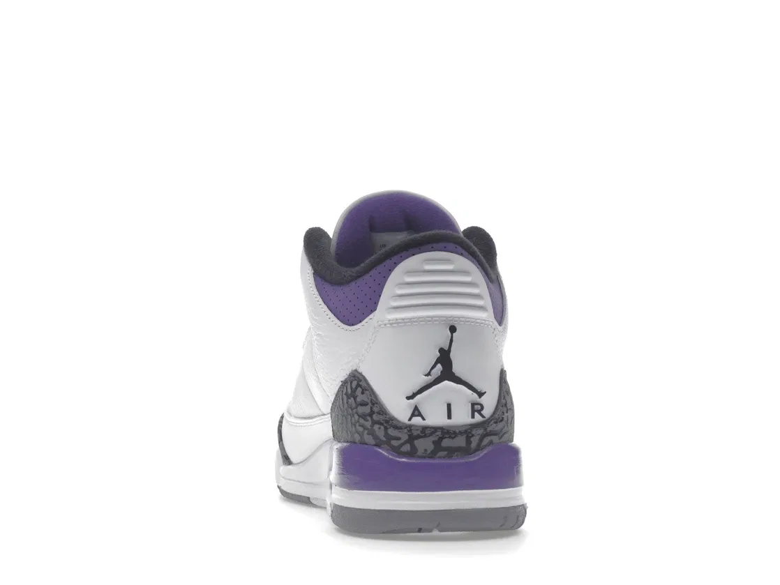 Детские кроссовки Lifestyle с принтом Jordan 3 Retro Jordan, White/Black/Dark Iris/Cement Grey — фото 4