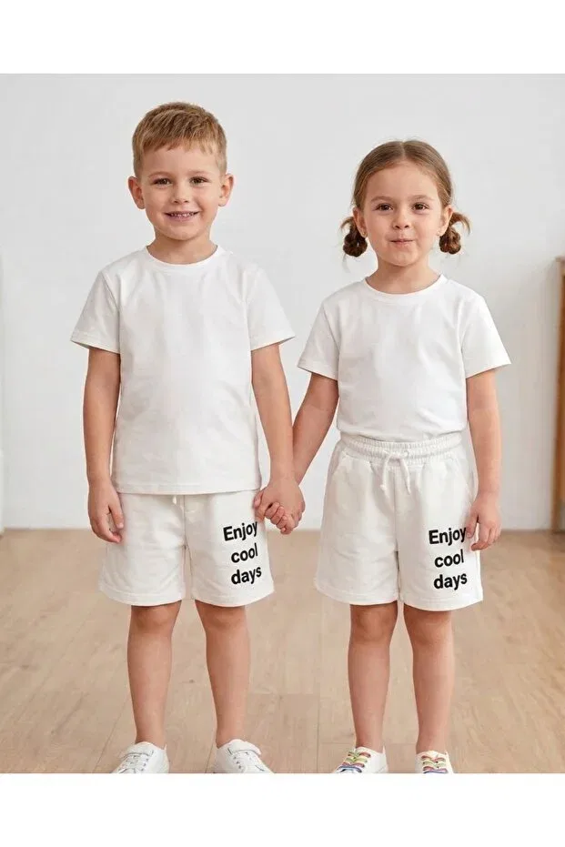 Детские шорты для девочек с принтом Basics Kyex, White