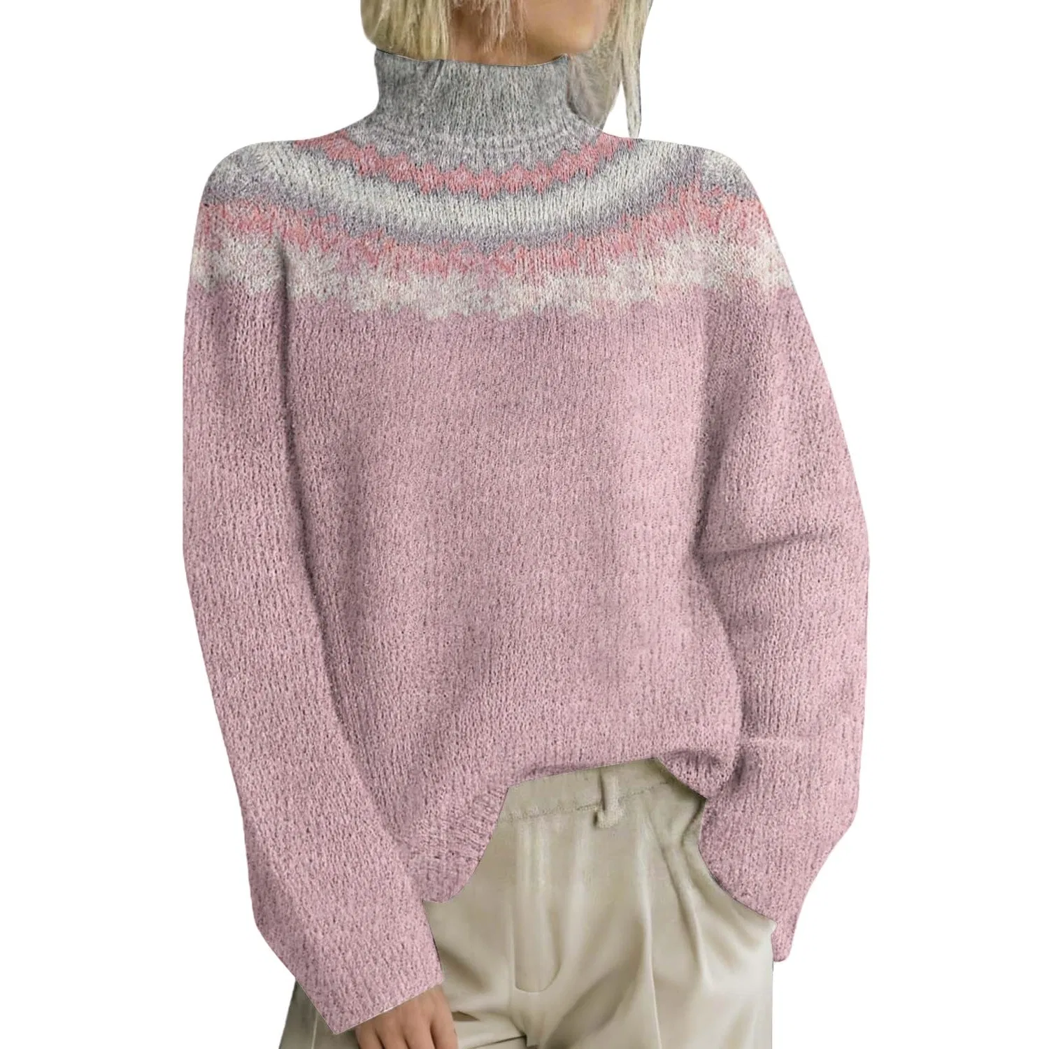 Женский свитер с принтом Norwegian Women Sweater, 02 Pink