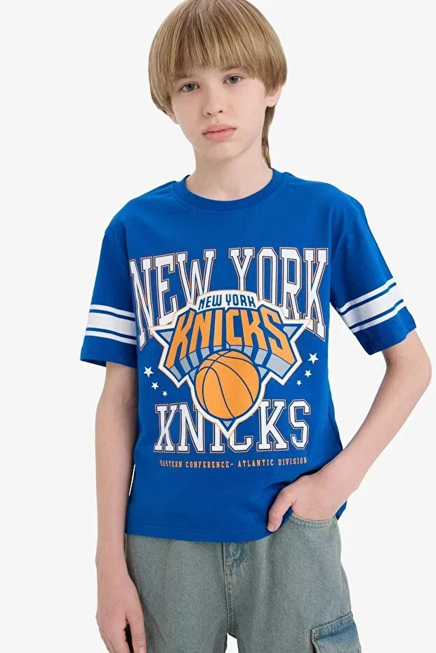 Детская футболка для мальчиков с принтом Nba New York Knicks Defacto, Blue