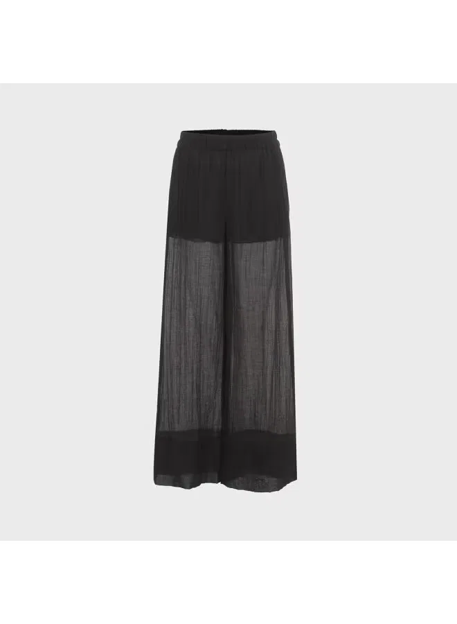 Брюки широкие с мягким эластичным поясом Yamamoto Zara, черный — фото 2